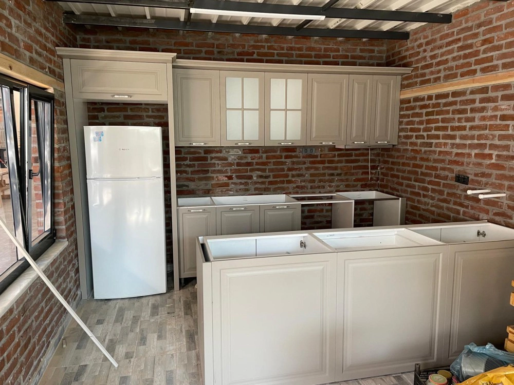 Rustik Modern Gri Mutfak Tasarımı