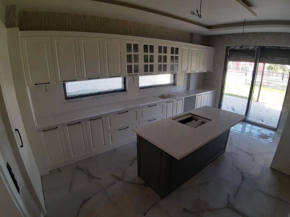 Ahşap Tezgahlı Mutfak Seti